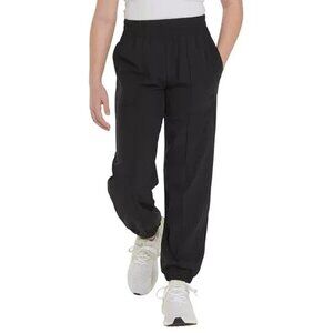 adidas Girls' Elastic Waistband Woven 3-Stripe Joggers Black Medium (10-12)